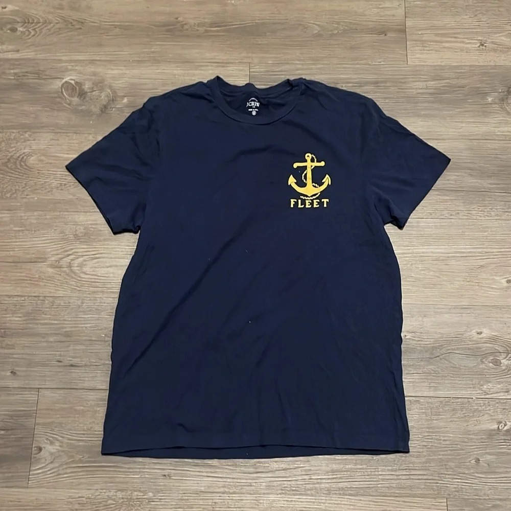 J.Crew Men’s Fleet Anchor Graphic Tee Navy Blue NWOT